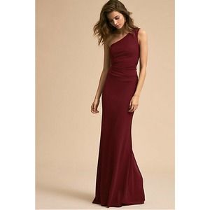 BHLDN Katie May Gwyneth One Shoulder Crepe  Dress